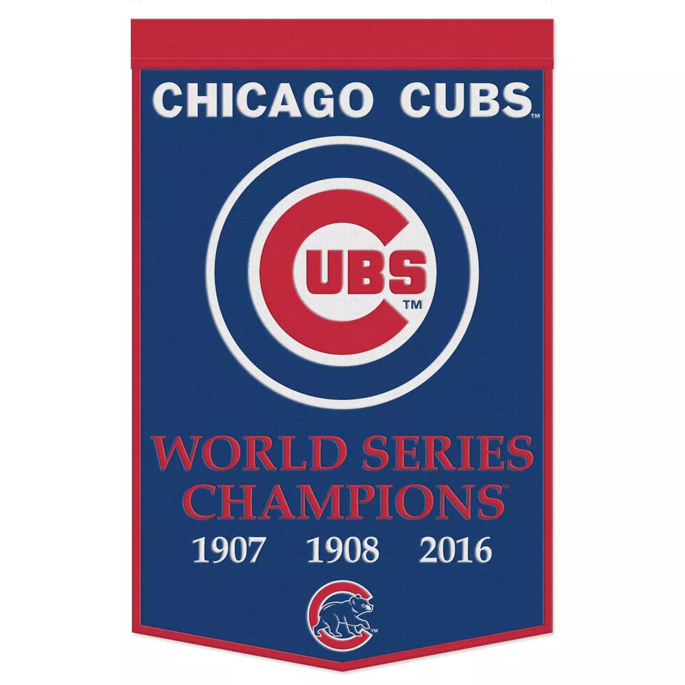 CHICAGO CUBS 24" X 38" BANDERA PRIMARIA DE LANA