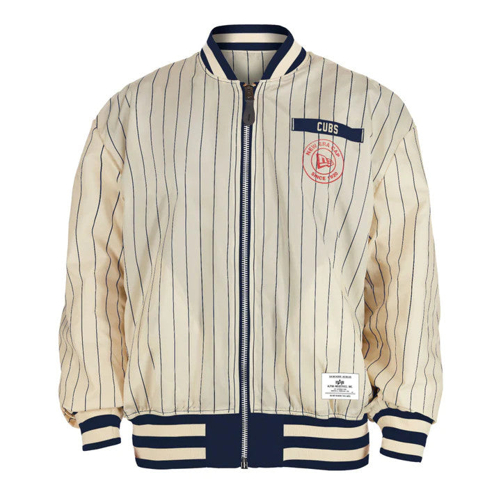CHICAGO CUBS NEW ERA ALPHA INDUSTRIES TEAM COOP REVERSIBLE BOMBER JACKET