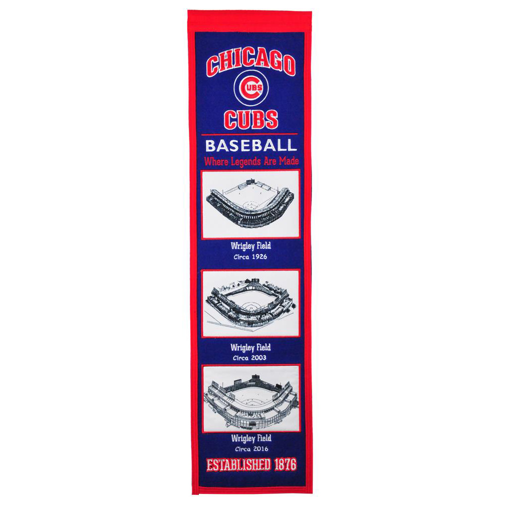 CHICAGO CUBS STADIUM EVOLUTION BANNER