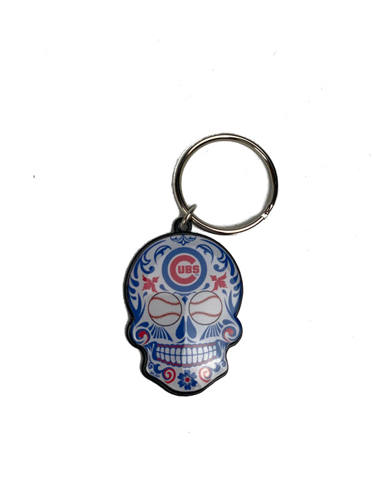 CHICAGO CUBS SUGAR SKULL KEYCHAIN