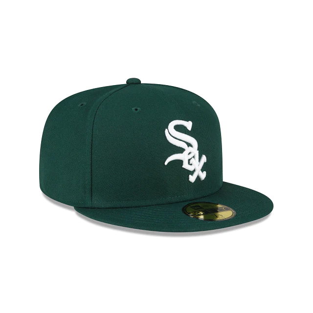 GORRA AJUSTADA 59FIFTY LOGO BÁSICO DE LOS CHICAGO WHITE SOX - VERDE OSCURO