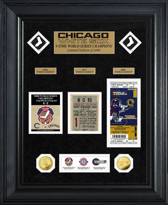 CHICAGO WHITE SOX WORLD SERIES DELUXE GOLD COIN & TICKET COLLECTION