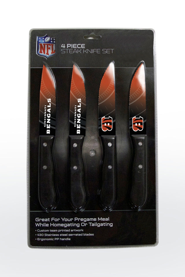 JUEGO DE CUCHILLOS CINCINNATI BENGALS 4PK
