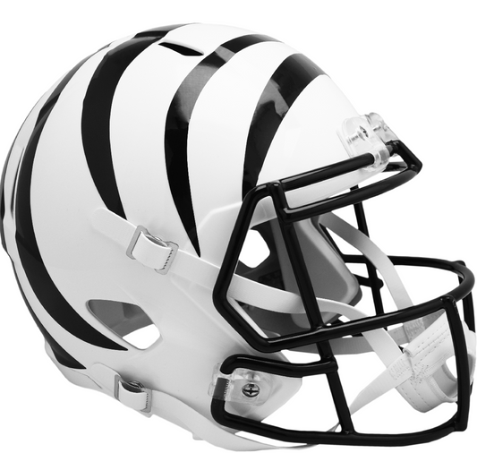 RÉPLICA DE CASCO DE VELOCIDAD DE TAMAÑO COMPLETO DE LOS CINCINNATI BENGALS - 22 ALT