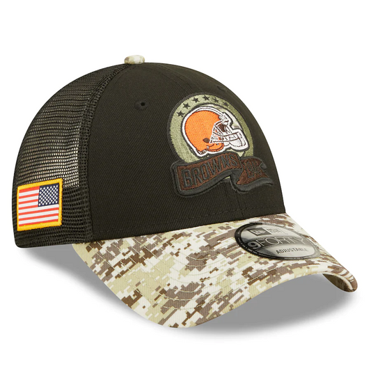 GORRA DE CAMIONERO AJUSTABLE CLEVELAND BROWNS 2022 SALUTE TO SERVICE 9FORTY