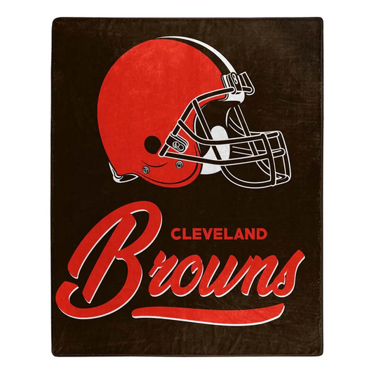 CLEVELAND BROWNS SIGNATURE 50"X60" RASCHEL THROW BLANKET
