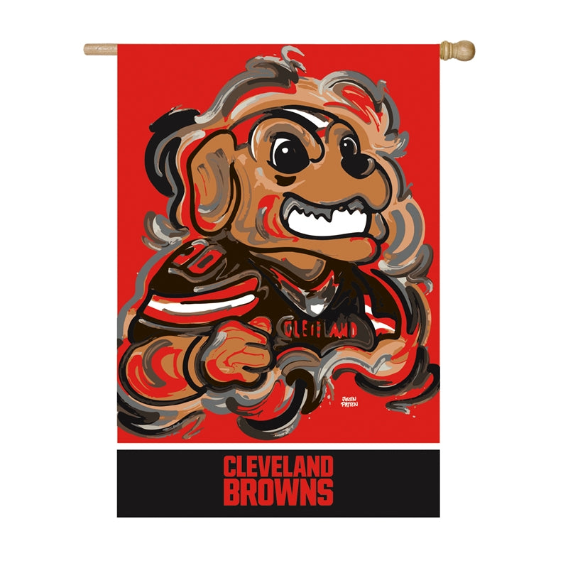 CLEVELAND BROWNS JUSTIN PATTEN SUEDE HOUSE FLAG