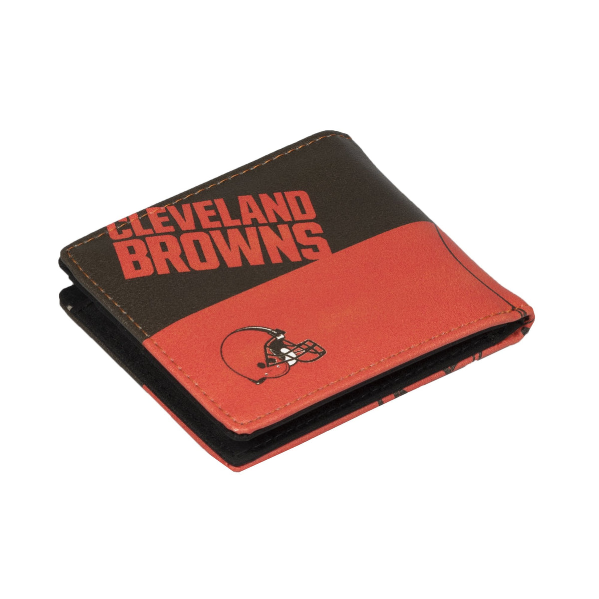 CARTERA DOBLE PLEGABLE CON LOGO DE LOS CLEVELAND BROWNS