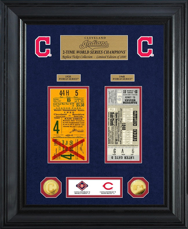 CLEVELAND INDIANS WORLD SERIES DELUXE GOLD COIN & TICKET COLLECTION