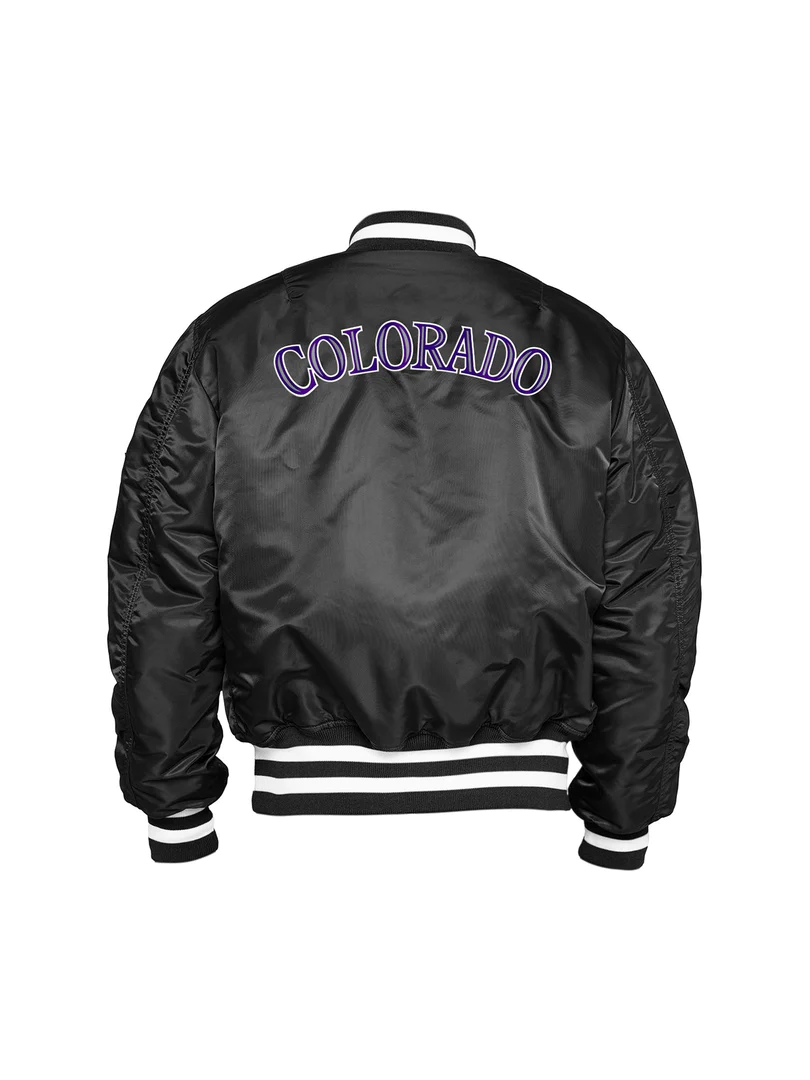 COLORADO ROCKIES MEN'S ALPHA INDUSTRIES REVERSIBLE BOMBER JACKET