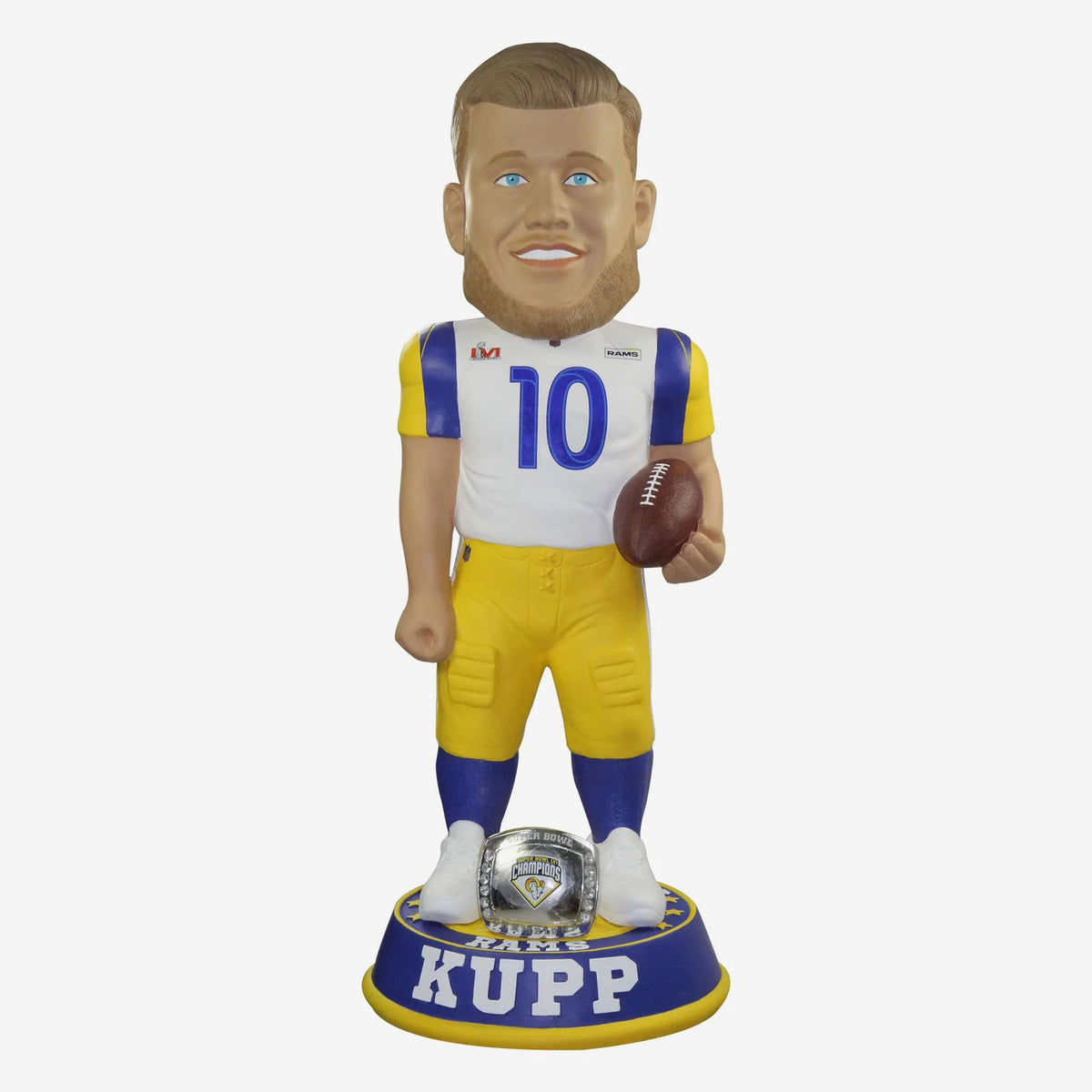 LOS ANGELES RAMS COOPER KUPP SUPER BOWL LVI CHAMPIONS 3FT BOBBLEHEAD