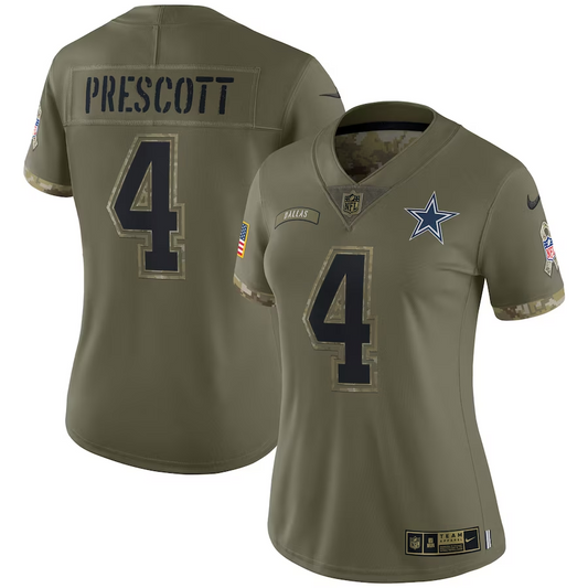 DAK PRESCOTT MUJER DALLAS COWBOYS 2022 SALUTE TO SERVICE LIMITED JERSEY