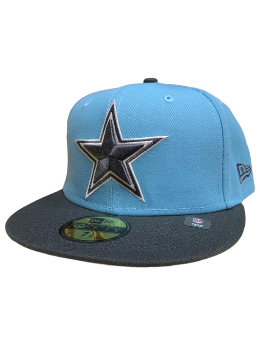 DALLAS COWBOYS 2-TONE COLOR PACK 59FIFTY FITTED HAT - LIGHT BLUE/ CHARCOAL