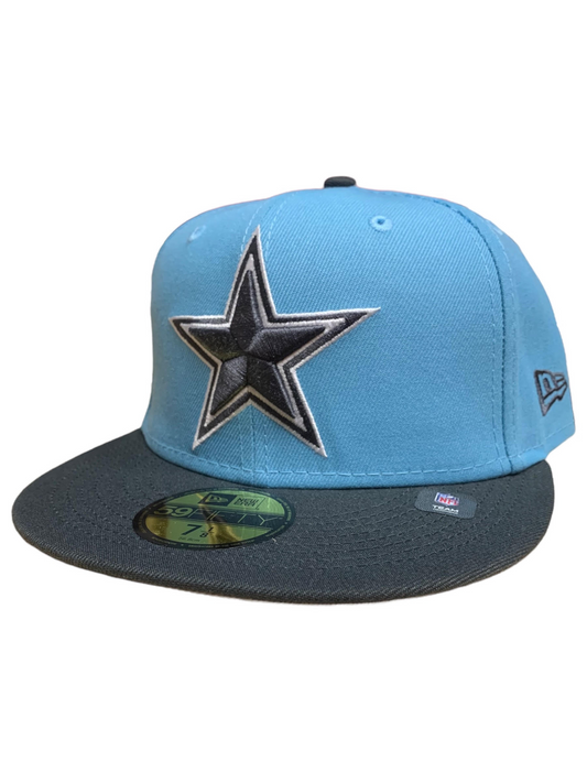 GORRO AJUSTADO DALLAS COWBOYS 2-TONE COLOR PACK 59FIFTY - AZUL CLARO/ CARBÓN