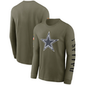 DALLAS COWBOYS 2022 SALUDO AL SERVICIO PARA HOMBRE CAMISETA DE MANGA LARGA