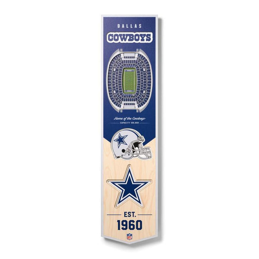 DALLAS COWBOYS 8" X 32" 3D STADIUM VIEW