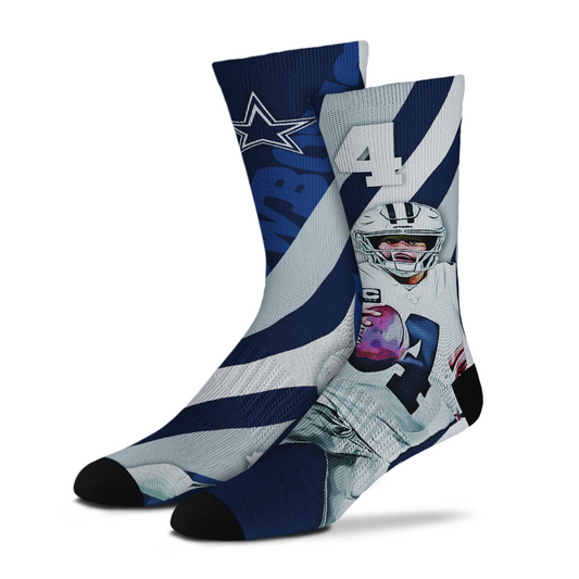 DALLAS COWBOYS DAK PRESCOTT PLAYER STRIPE UNISEX SOCKS