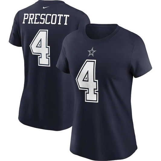 DALLAS COWBOYS DAK PRESCOTT WOMEN'S NAME AND NUMBER TEE
