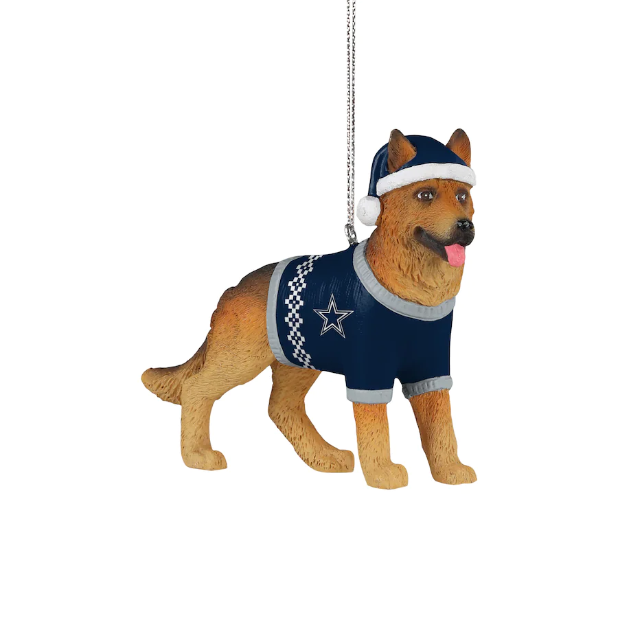 DALLAS COWBOYS GERMAN SHEPHERD CHRISTMAS ORNAMENT