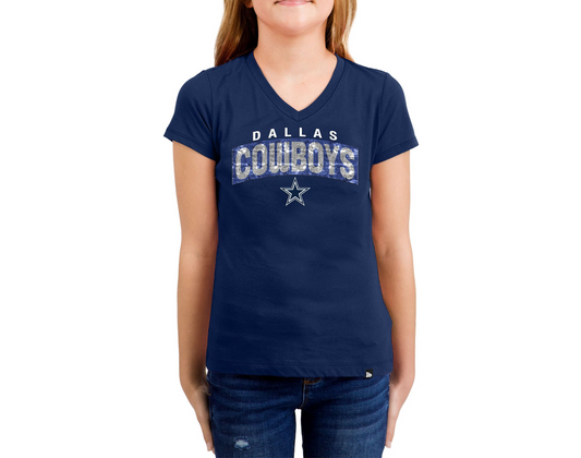 CAMISETA CON LENTEJUELAS FLIP DALLAS COWBOYS NIÑA - AZUL MARINO