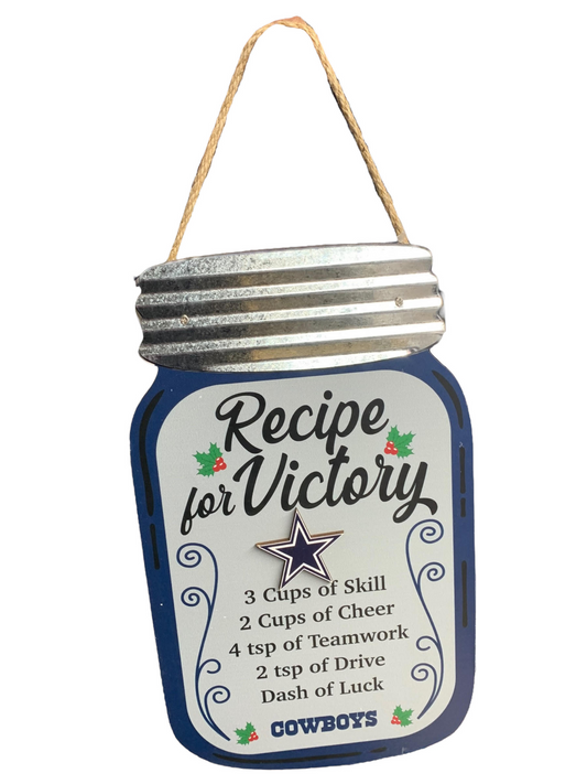 DALLAS COWBOYS MASON JAR RECIPE FOR VICTORY SIGN