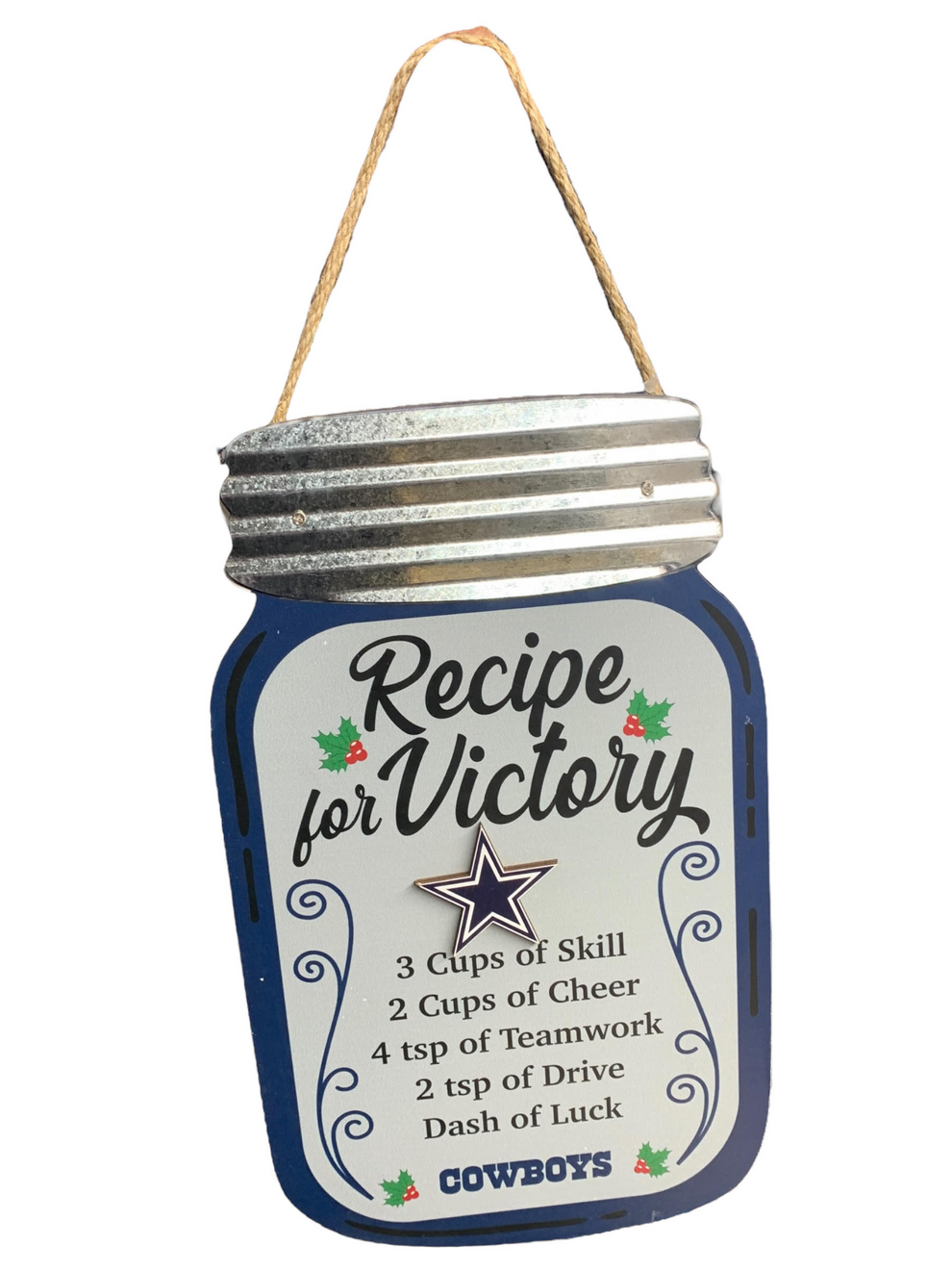 DALLAS COWBOYS MASON JAR RECIPE FOR VICTORY SIGN – JR'S SPORTS