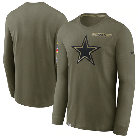 DALLAS COWBOYS MEN'S 2021 SALUTE TO SERVICE THERMAL LONG SLEEVE TEE