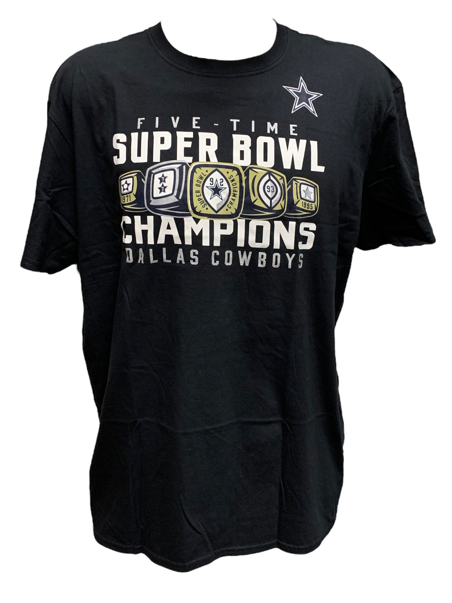 DALLAS COWBOYS MEN'S RINGS T-SHIRT - BLACK