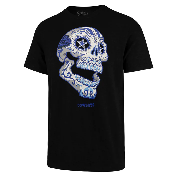 CAMISETA DE CALAVERA DE AZÚCAR PARA HOMBRE DALLAS COWBOYS - NEGRO