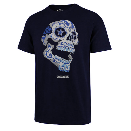 DALLAS COWBOYS MEN'S SUGAR SKULL T-SHIRT - NAVY