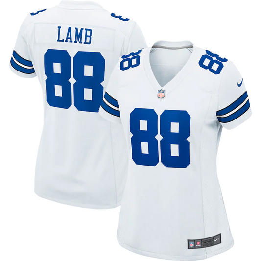 DALLAS COWBOYS CEEDEE LAMB WOMEN'S GAME NIKE JERSEY - WHITE