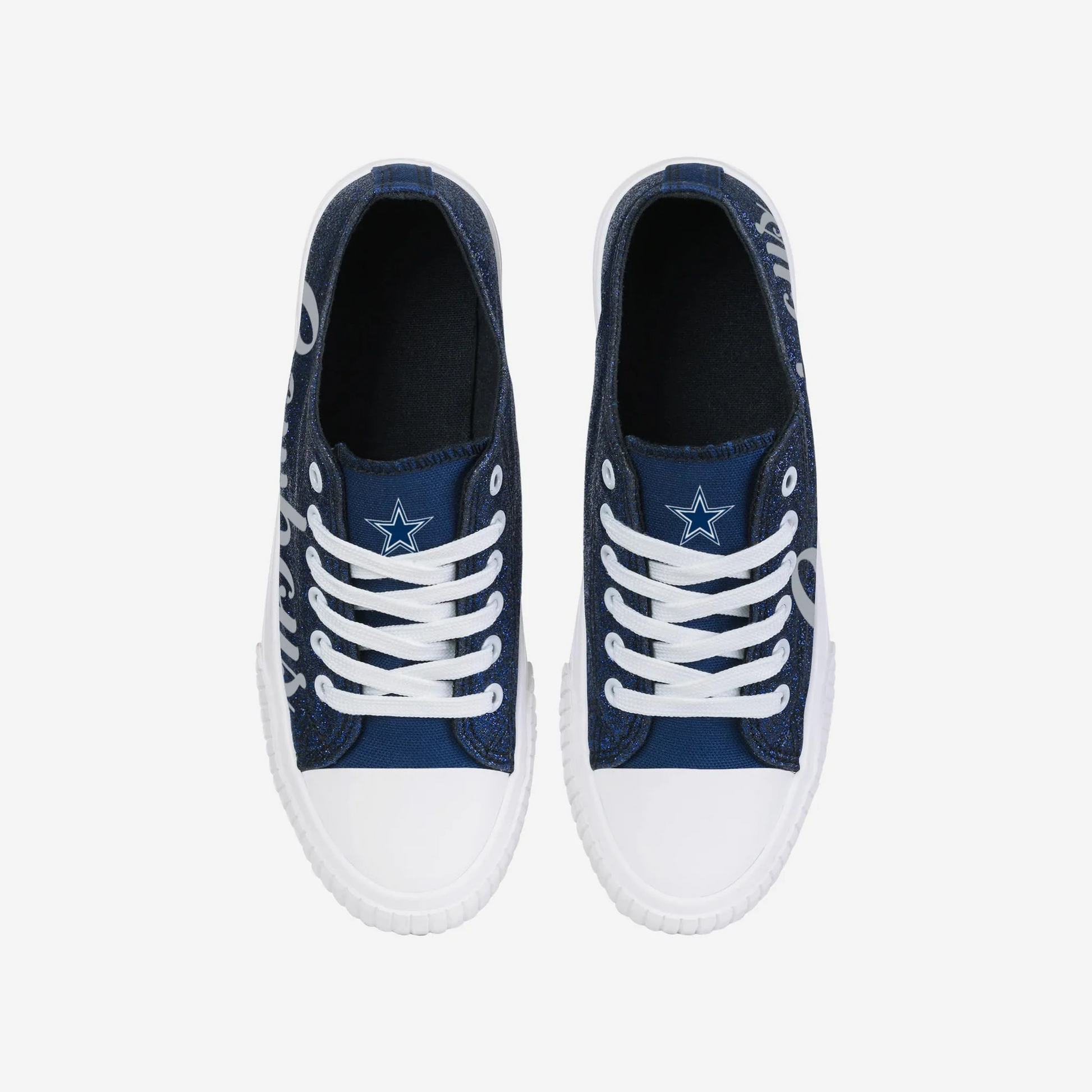 DALLAS COWBOYS WOMEN S COLOR GLITTER LOW TOP SHOE JR S SPORTS