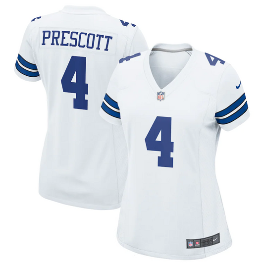 DALLAS COWBOYS DAK PRESCOTT WOMEN'S GAME NIKE JERSEY - WHITE