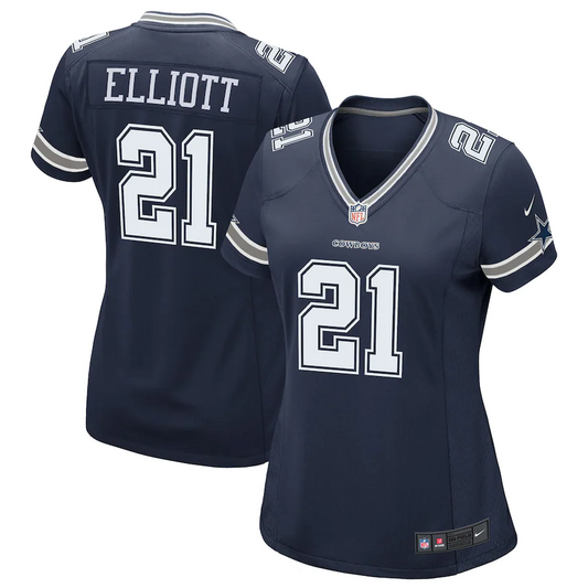 DALLAS COWBOYS EZEKIEL ELLIOTT WOMEN'S GAME NIKE JERSEY - NAVY