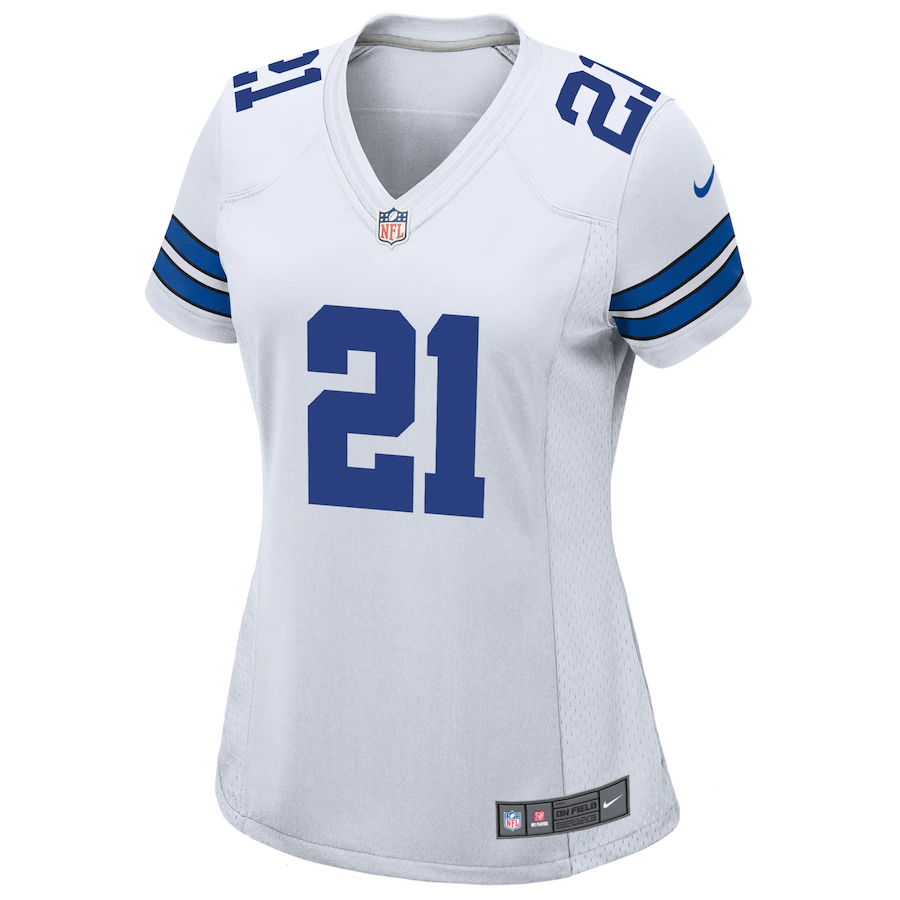 DALLAS COWBOYS EZEKIEL ELLIOTT WOMEN'S GAME NIKE JERSEY - WHITE