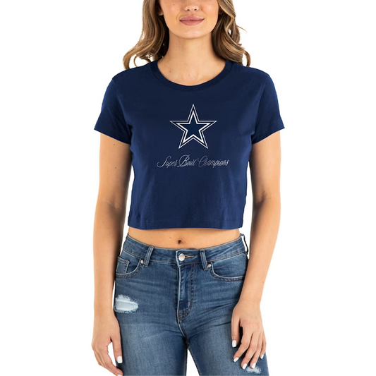 DALLAS COWBOYS WOMEN'S HISTORIC CHAMPS CROP TOP