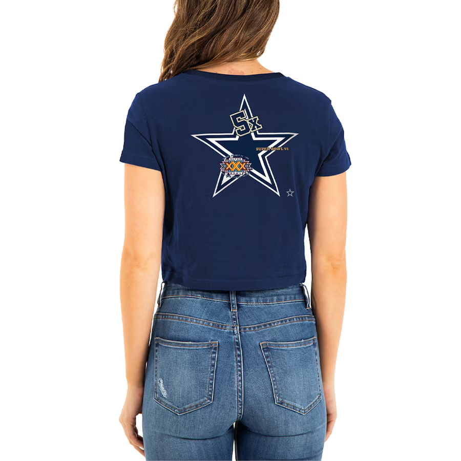 DALLAS COWBOYS WOMEN'S HISTORIC CHAMPS CROP TOP