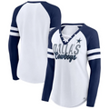 DALLAS COWBOYS FIEL A LA FORMA DE MUJER CON CORDONES Y CUELLO EN V MANGA LARGA