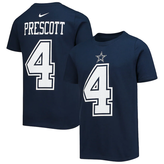 CAMISETA CON NOMBRE Y NÚMERO DE DALLAS COWBOYS YOUTH DAK PRESCOTT