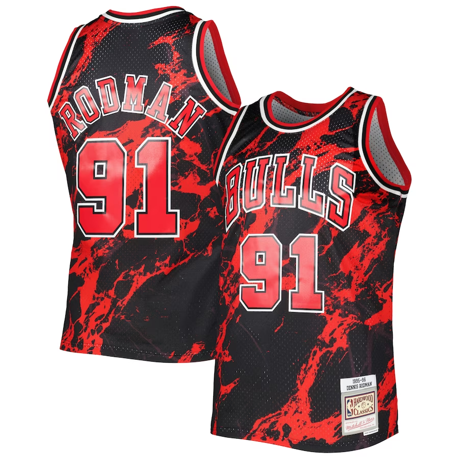 DENNIS RODMAN CHICAGO BULLS MITCHELL &amp; NESS SWINGMAN JERSEY - MÁRMOL