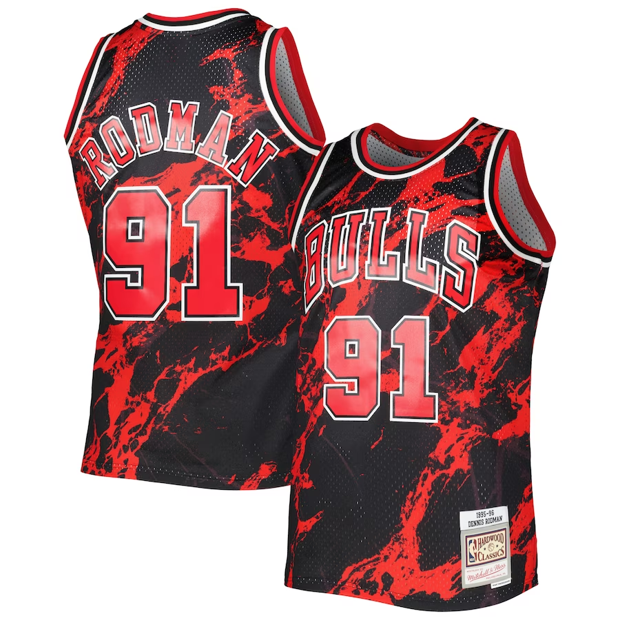 DENNIS RODMAN CHICAGO BULLS MITCHELL & NESS SWINGMAN JERSEY