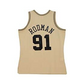 DENNIS RODMAN CHICAGO BULLS MITCHELL &amp; NESS SWINGMAN JERSEY PARA HOMBRE - CAQUI