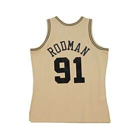 DENNIS RODMAN MEN'S CHICAGO BULLS MITCHELL & NESS SWINGMAN JERSEY - KHAKI