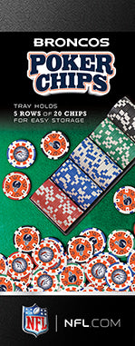 DENVER BRONCOS 100PC POKER CHIPS