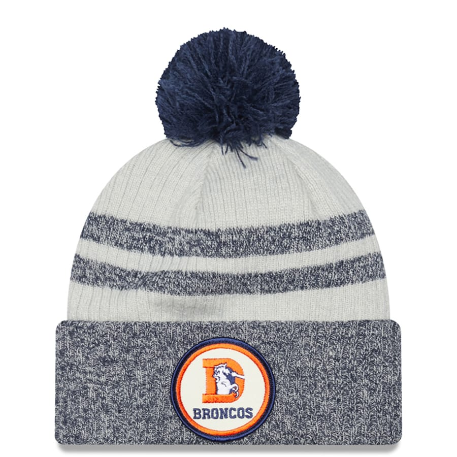 DENVER BRONCOS 2022 SIDELINE HISTORIC CUFFED POM KNIT