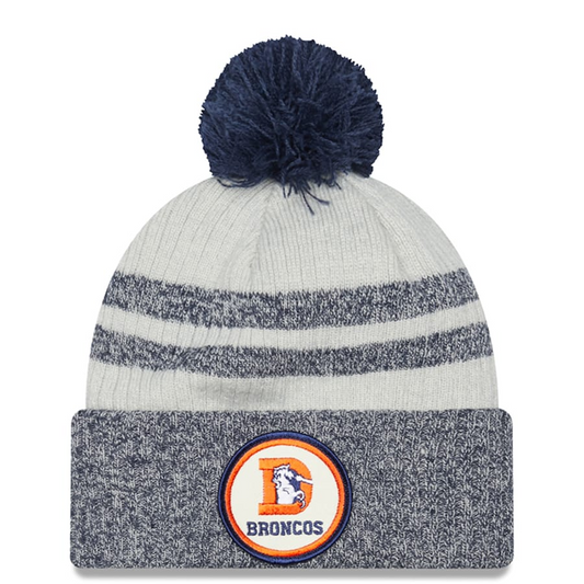 DENVER BRONCOS 2022 SIDELINE HISTORIC CUFFED POM KNIT