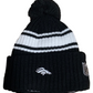 DENVER BRONCOS 2022 SIDELINE SPORT CUFFED POM KNIT -BLACK/WHITE