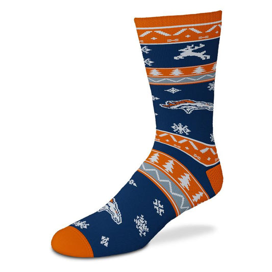 DENVER BRONCOS HOLIDAY PATTERN CREW SOCKS