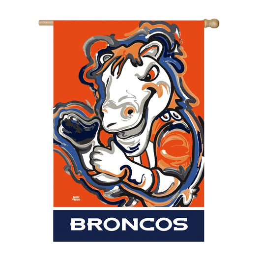 DENVER BRONCOS JUSTIN PATTEN SUEDE HOUSE FLAG