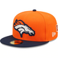 DENVER BRONCOS LETTERMAN 59FIFTY FITTED HAT - ORANGE/NAVY